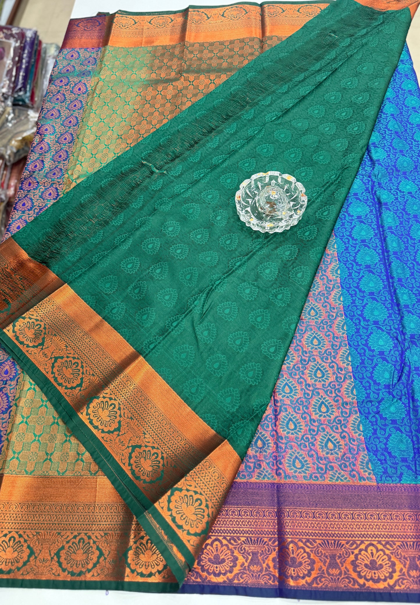 Bridal Soft Silk Saree with Jacquard Weaving & Contrast Border for Women