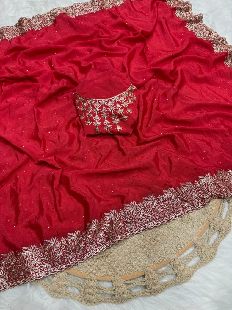 New Arrivals: Exquisite Embroidery Work Fancy Saree