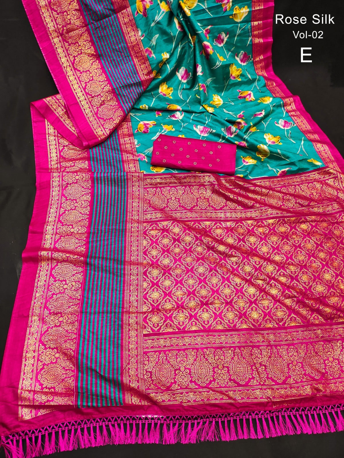 Dola Silk Kalamkari Patola Digital Print Saree