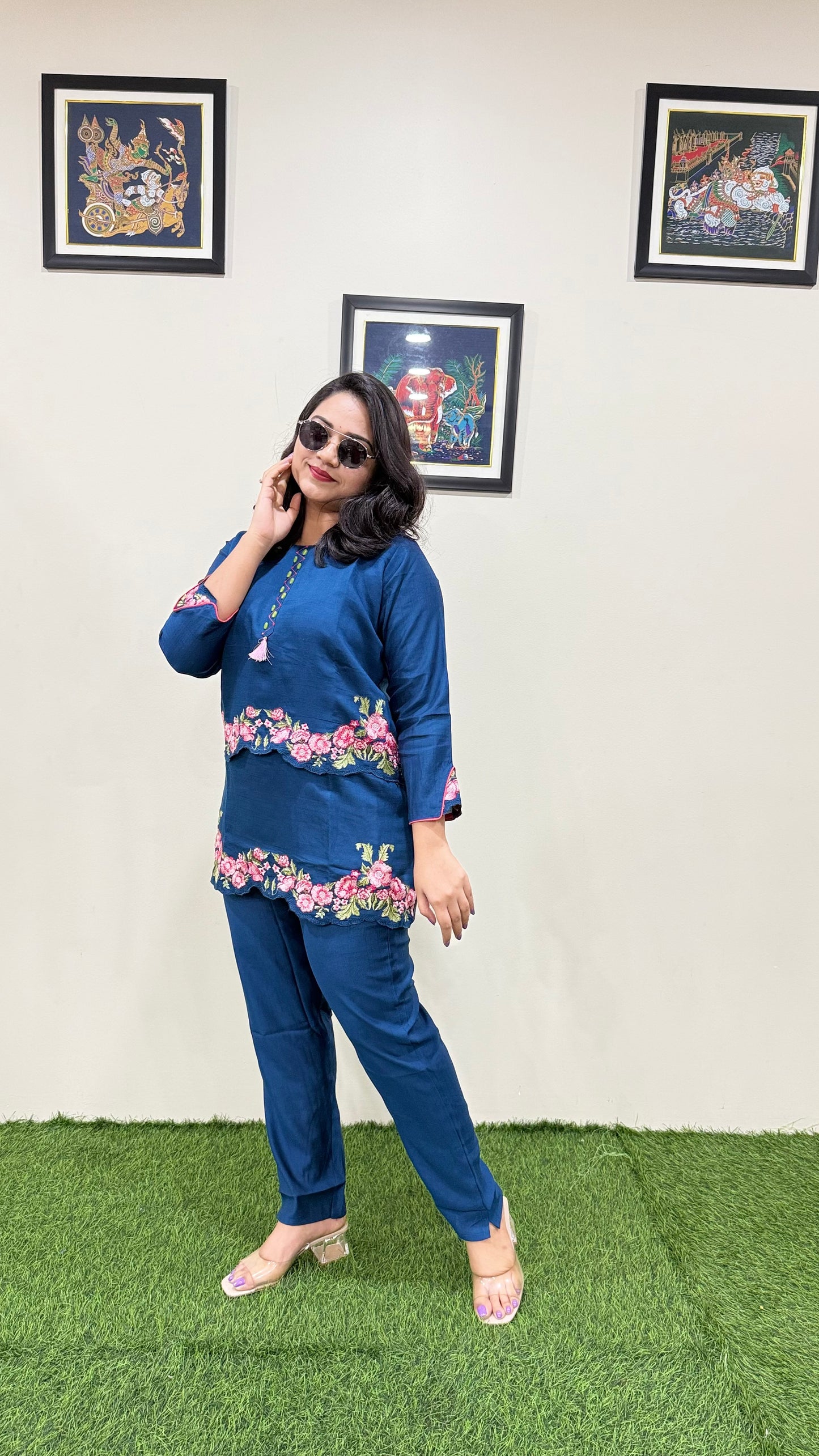 Women's Viscose Latex Co-ord Set in Trendy Solid Design – Sizes XL to 3XL