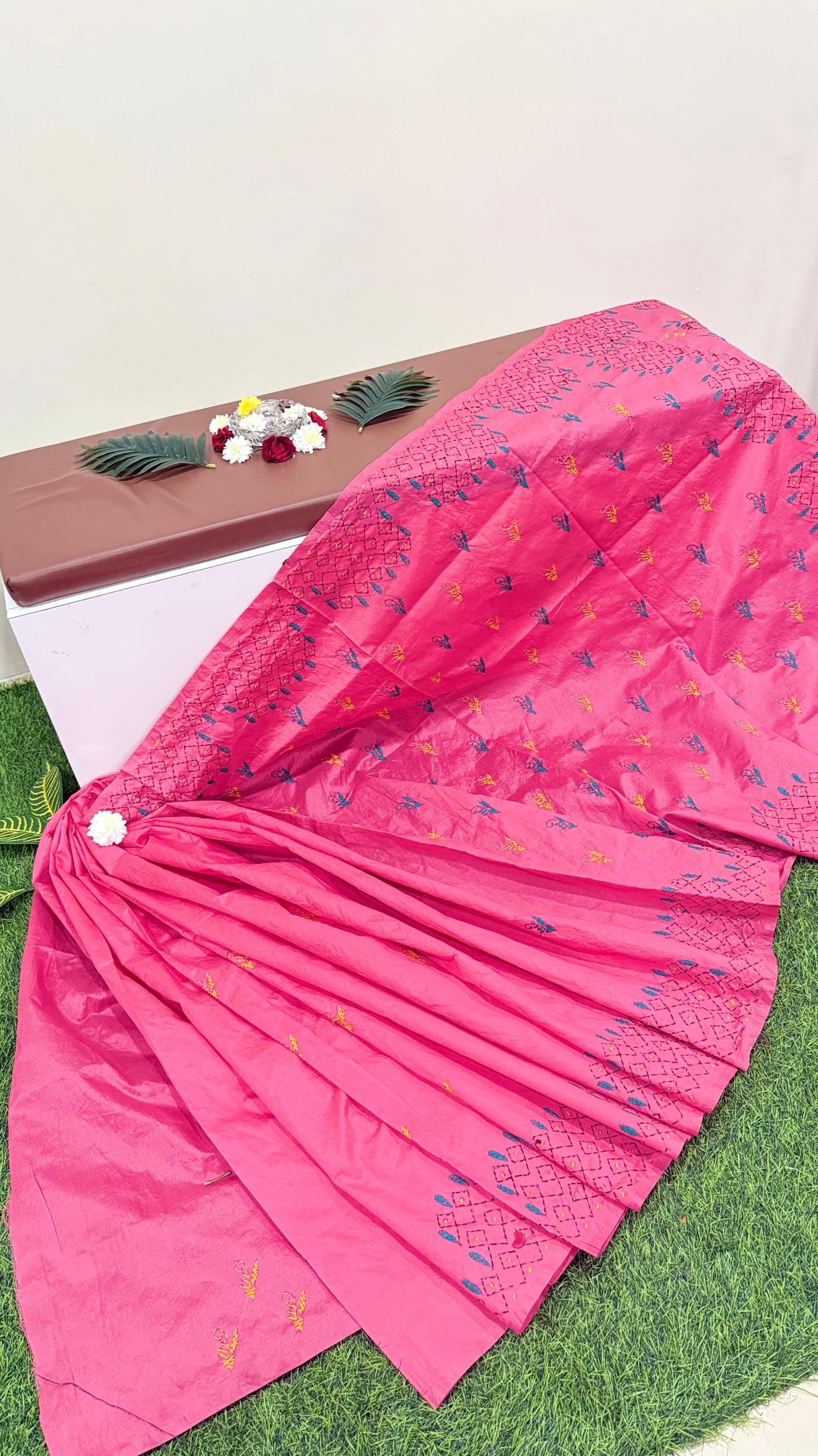Kantha Stitch Saree Handcrafted Elegance Meets Assam Silk