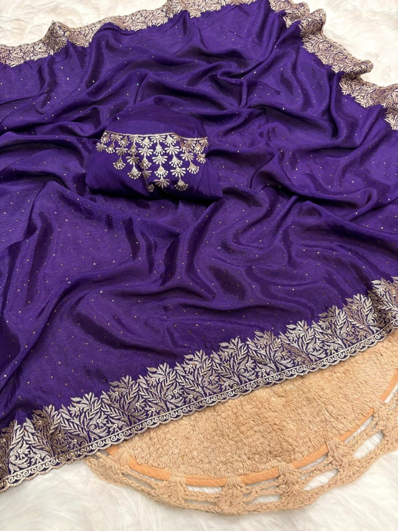 New Arrivals: Exquisite Embroidery Work Fancy Saree