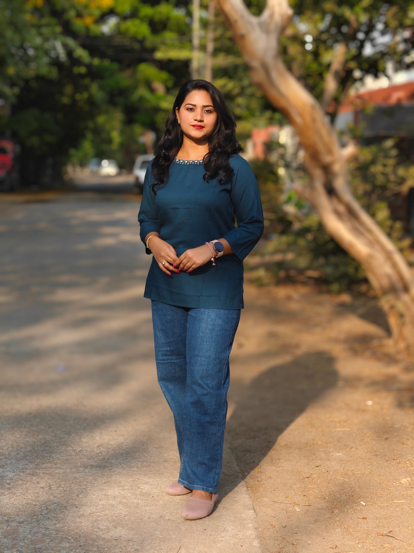 Classy Indigo Short Top -190