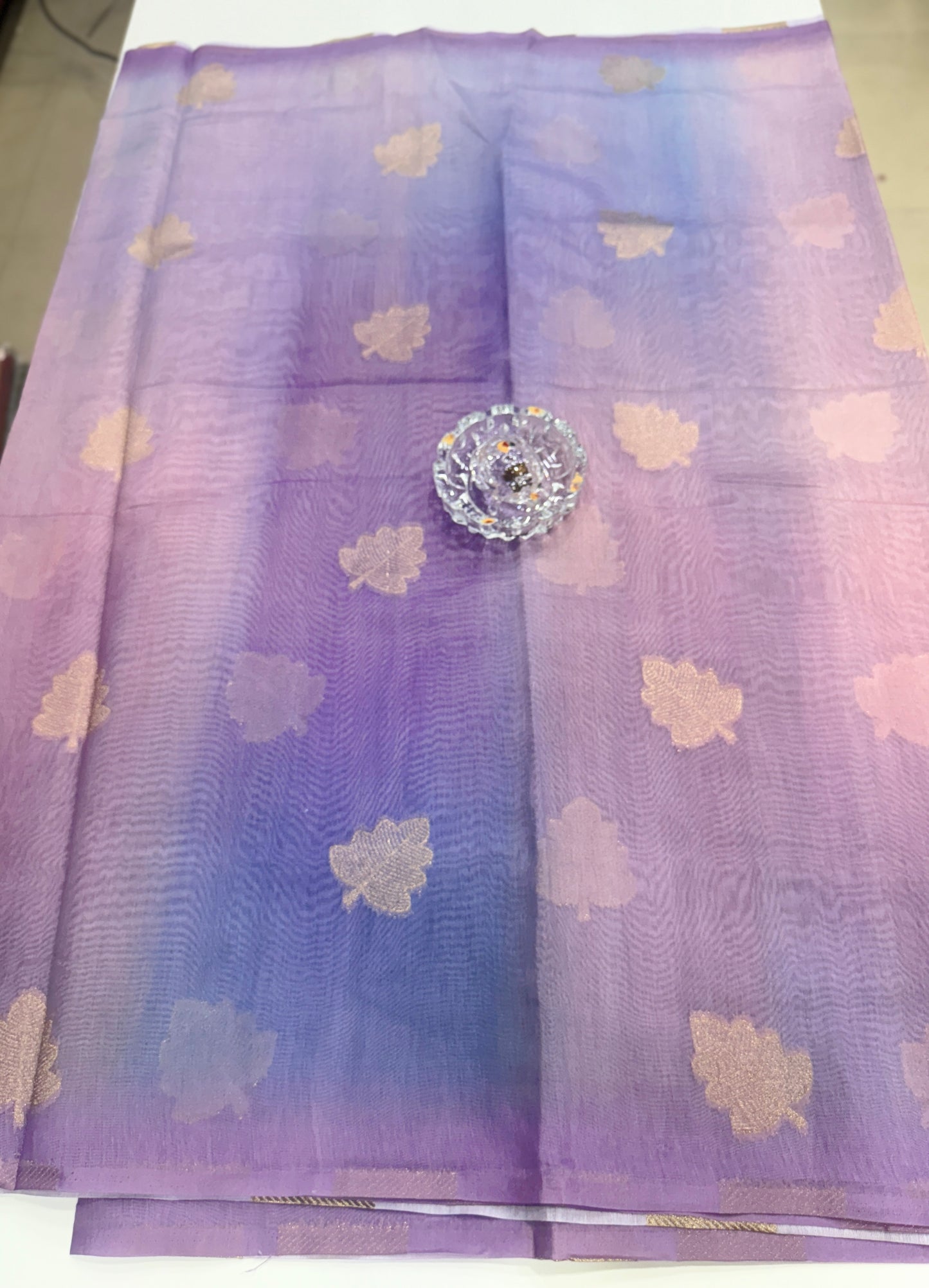 Soft Handloom style Silk Saree with Zari Leaf Weaving and Gradient Shading – Festive Wear Saree for Women