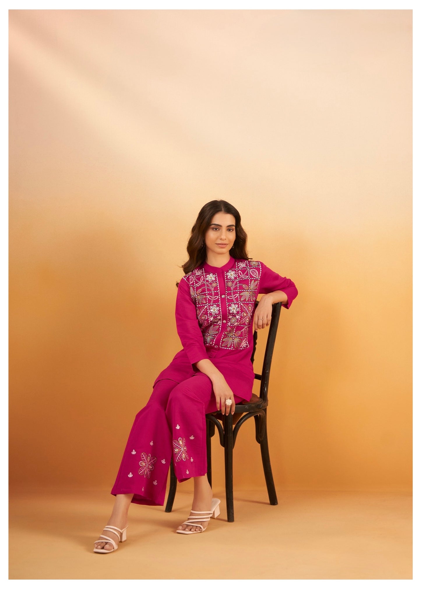 Women's Viscose Silk Co-ord Set with Elegant Work