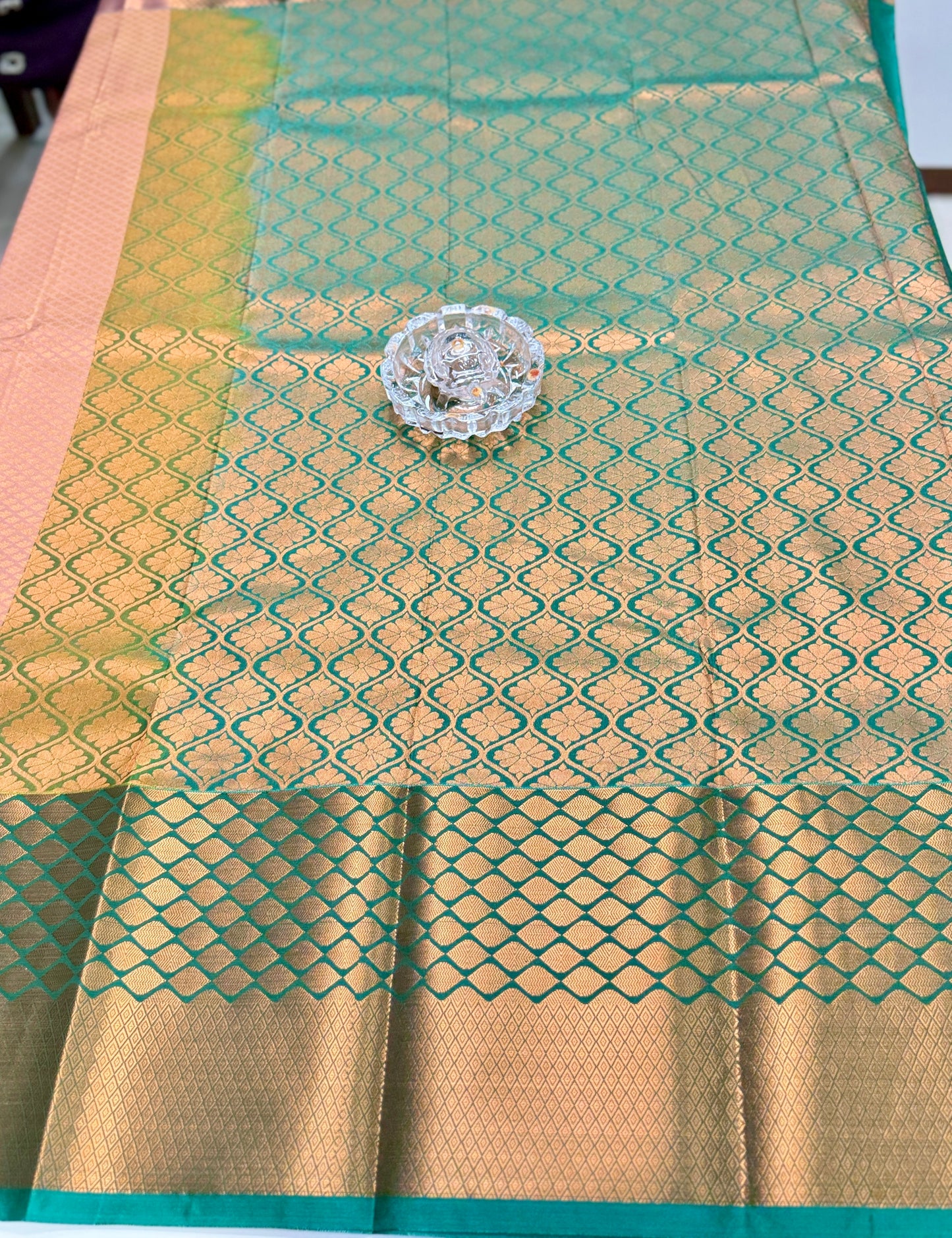 Kanchipuram Style Silk Saree with Rich Zari Border – Festive Wear
