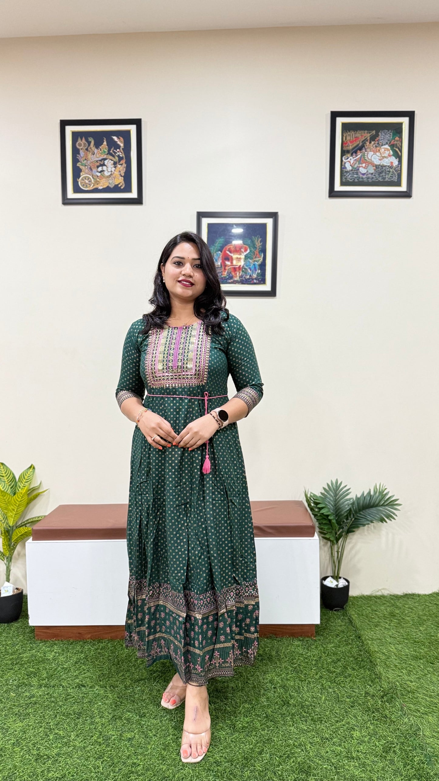 Azure Dream Anarkali Gown with Belt - Liva approved