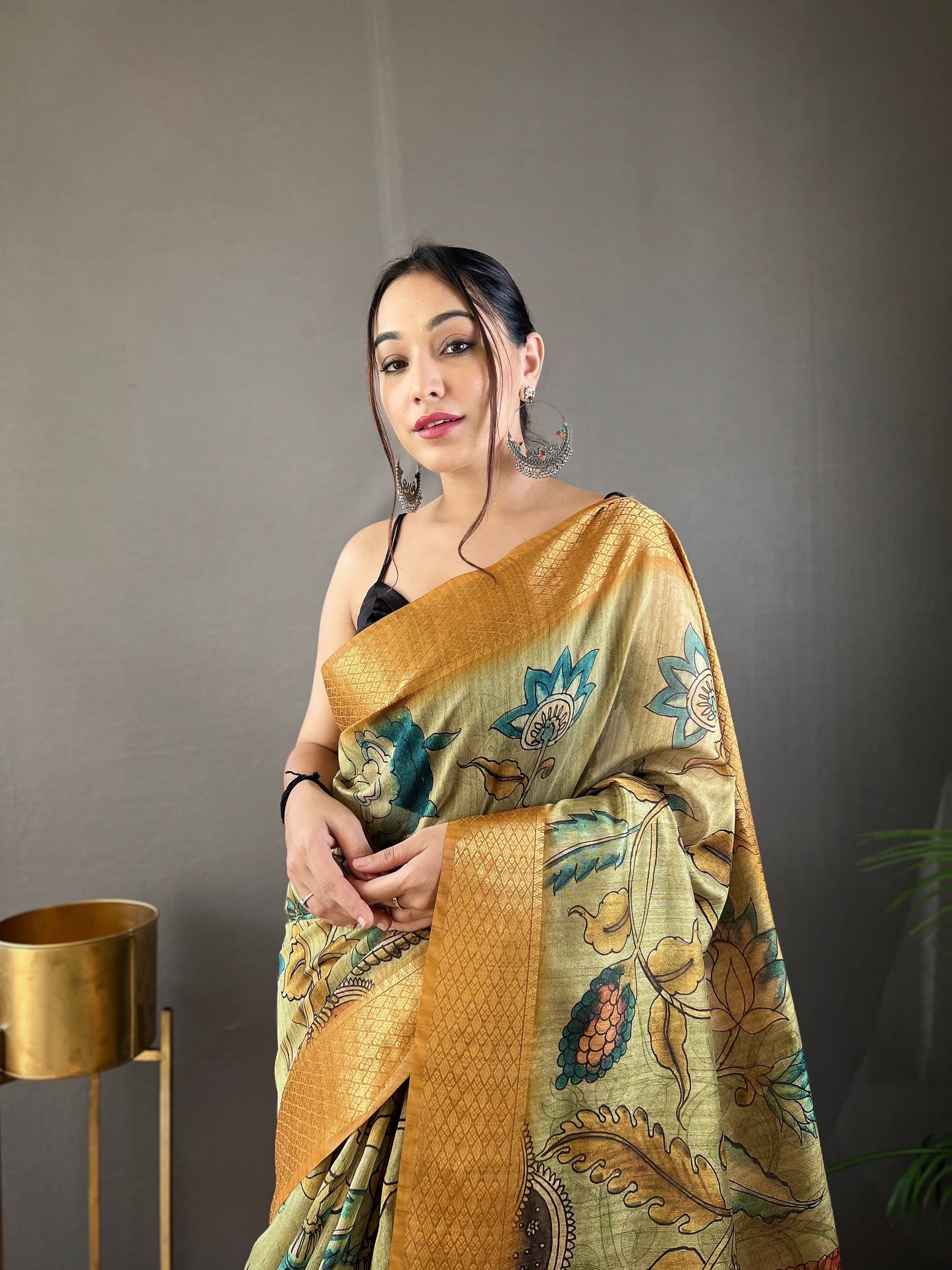 Pure Tussar Silk Kalamkari Sarees