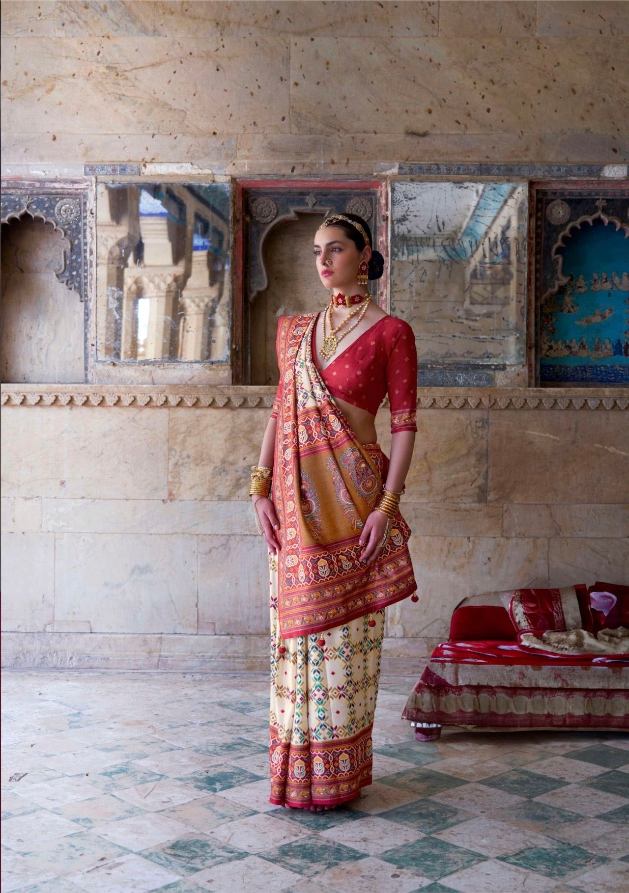 PV Silk Saree with HB Luxury Print and Gloss Finish – Party and Festival Wear Saree for Women