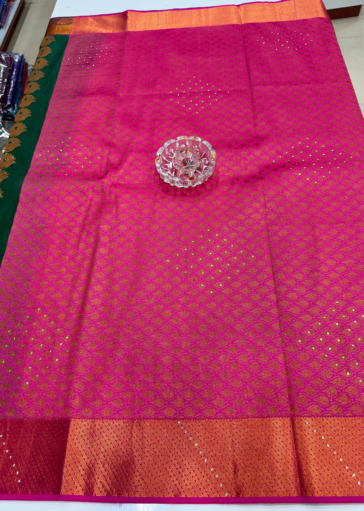 Soft Silk Saree with Cutwork and Stone Embellishments for Women