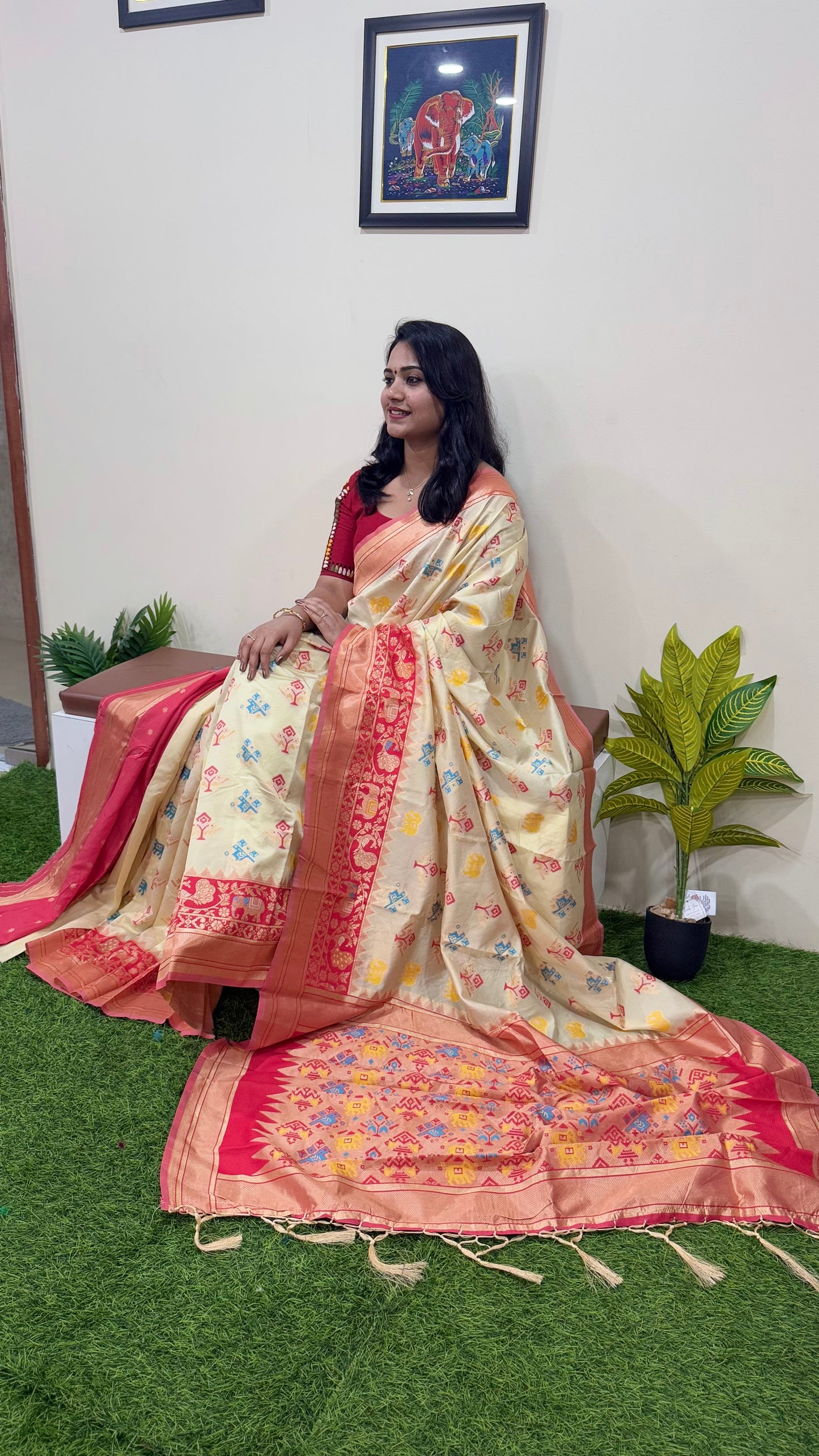 Banarasi Linen Cotton Saree Code : 321
