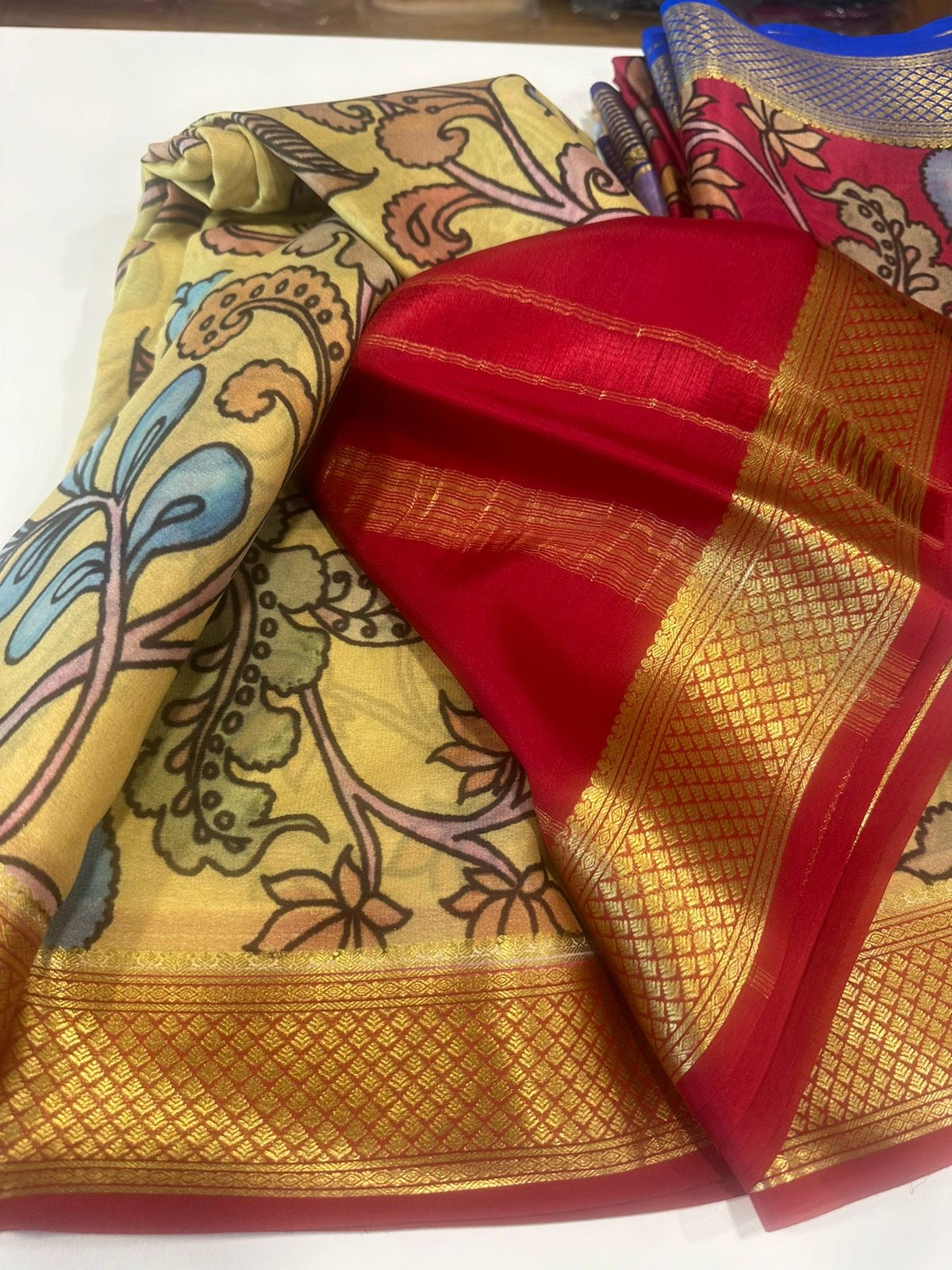 Flat 25 Off - Elegant Pure Crepe Mysore Silk Sarees - Silk Mark Certified