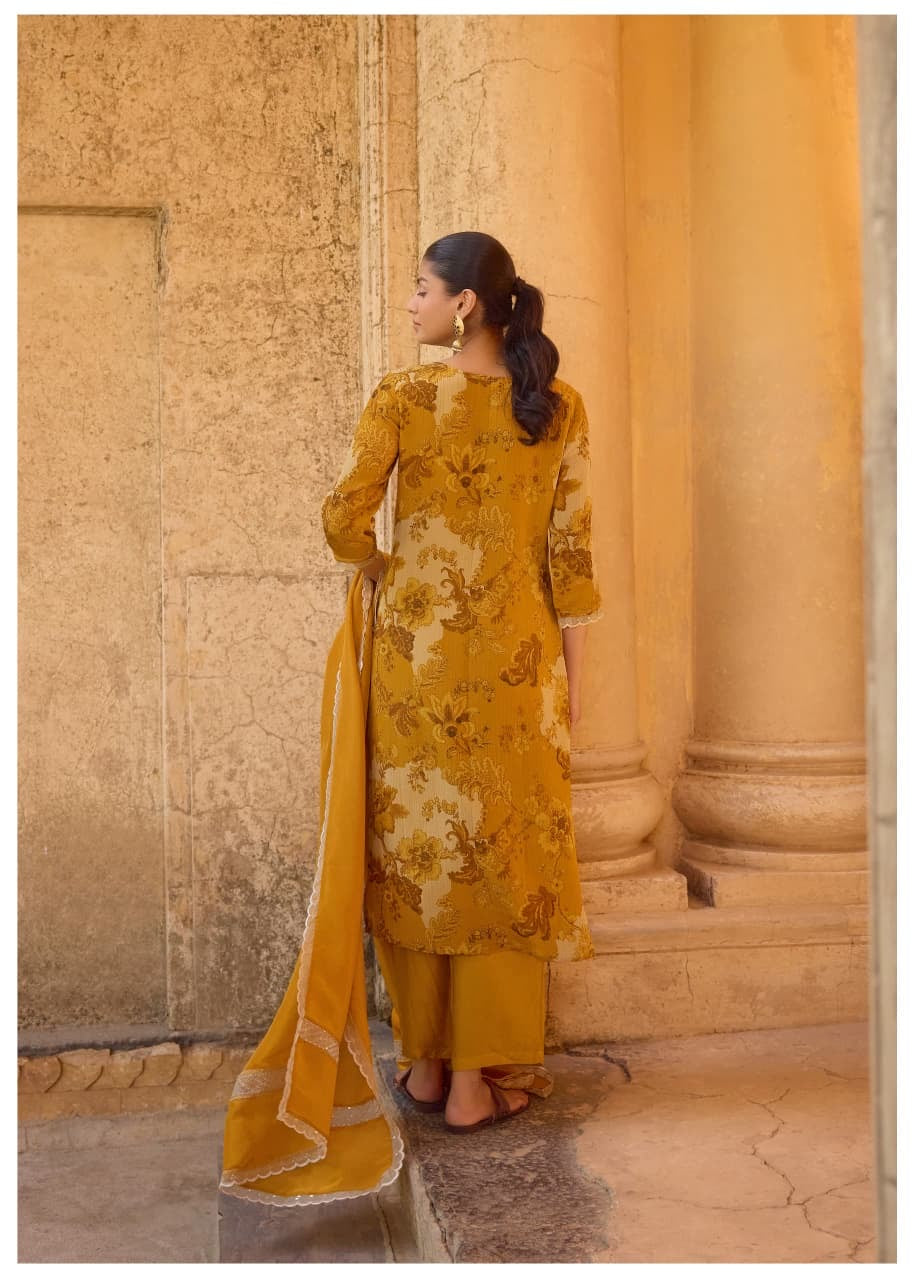 Crush Shimmer Kurta Pant Dupatta Set with Beautiful Detailing Work for Women – Sizes M to XXL