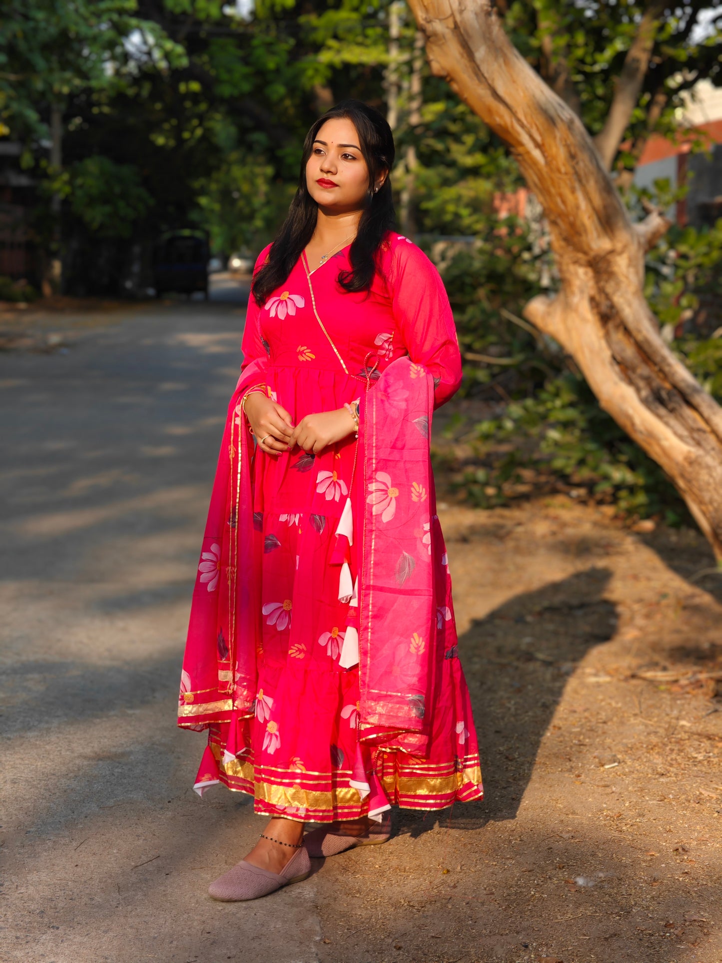 Hot Pink Organza Suit