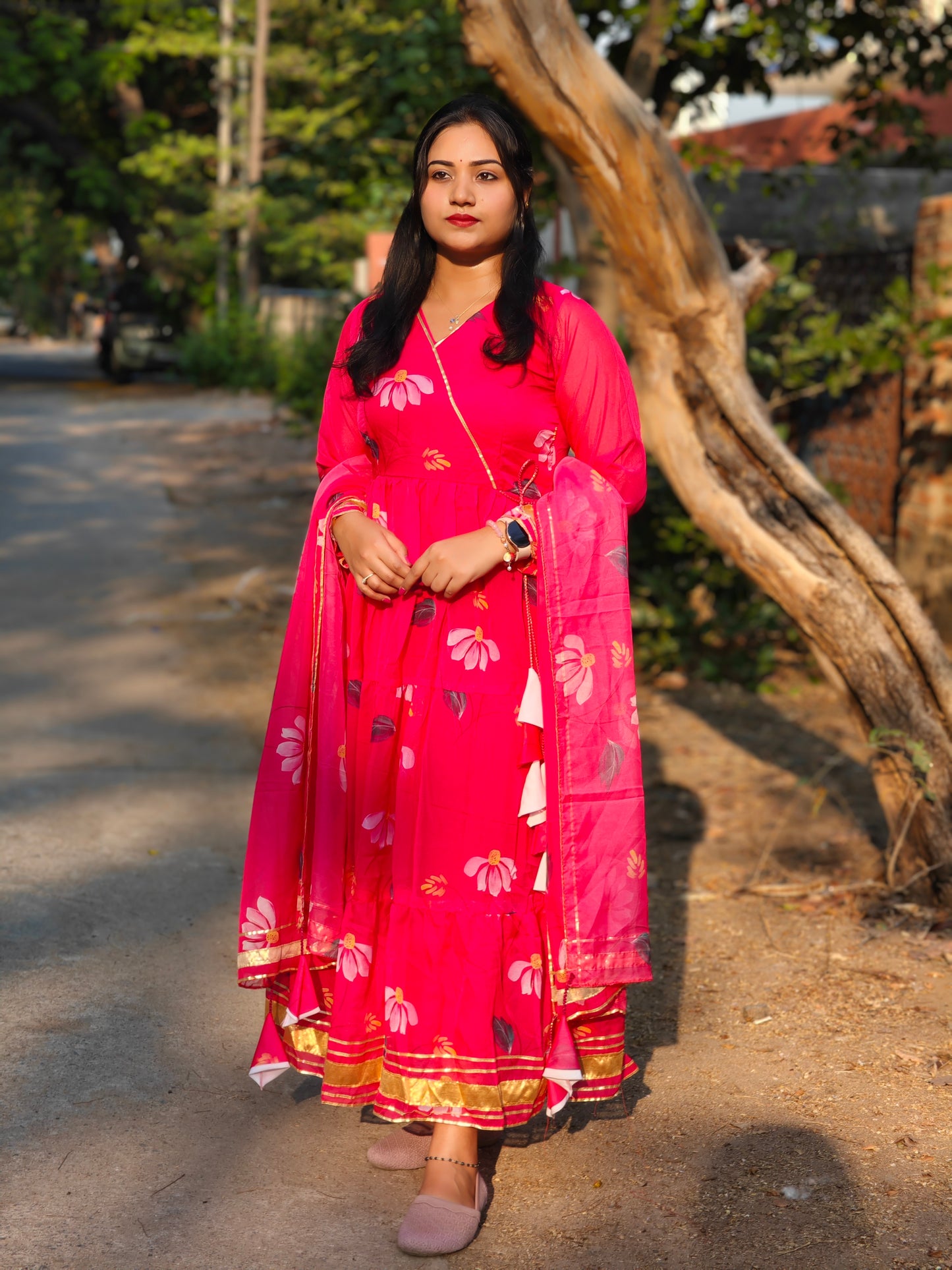 Hot Pink Organza Suit