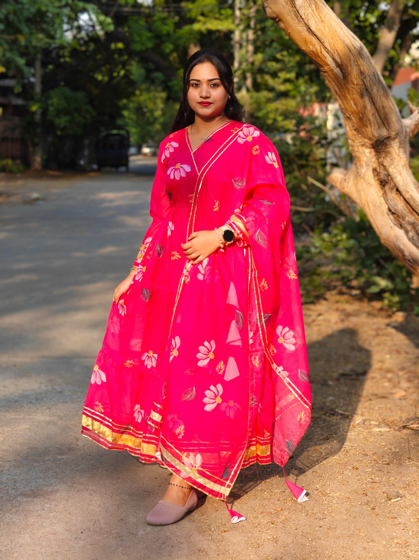 Hot Pink Organza Suit