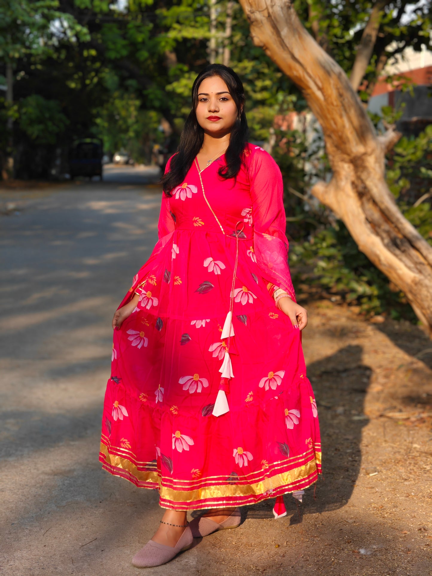 Hot Pink Organza Suit
