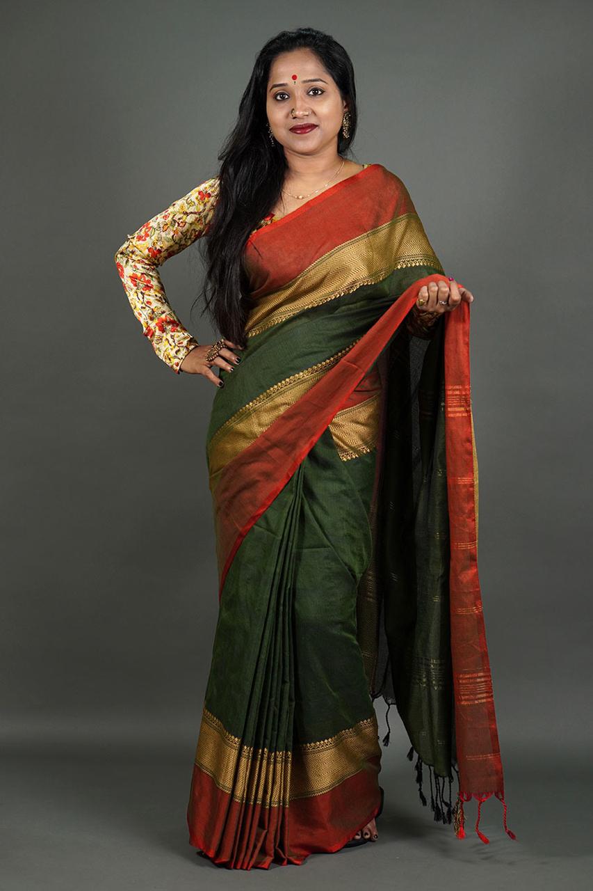 Traditional Elegance: Pure Cotton Handloom Sarees Collection