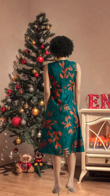 Organza Floral Wrap Dress