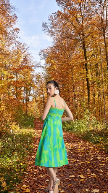 Lime Cotton A-Line Dress