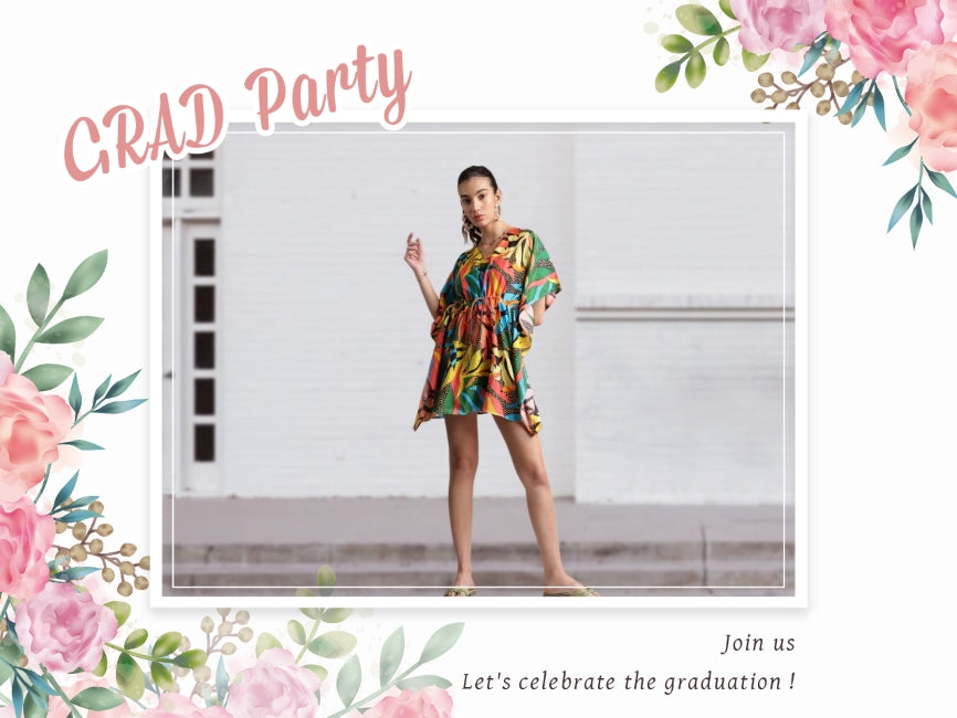 Muslin Tropical Kaftan Dress