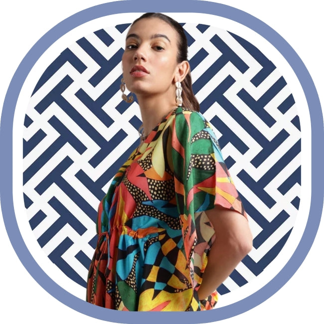 Muslin Tropical Kaftan Dress