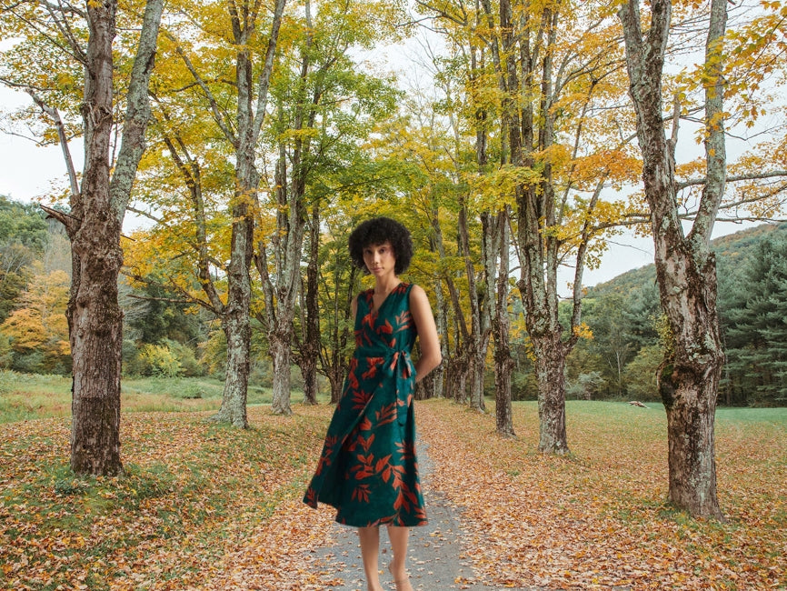 Organza Floral Wrap Dress