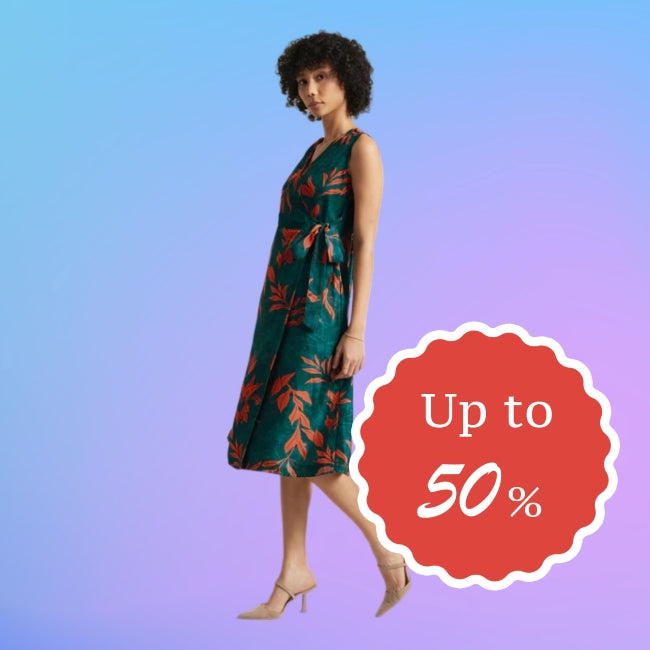 Organza Floral Wrap Dress