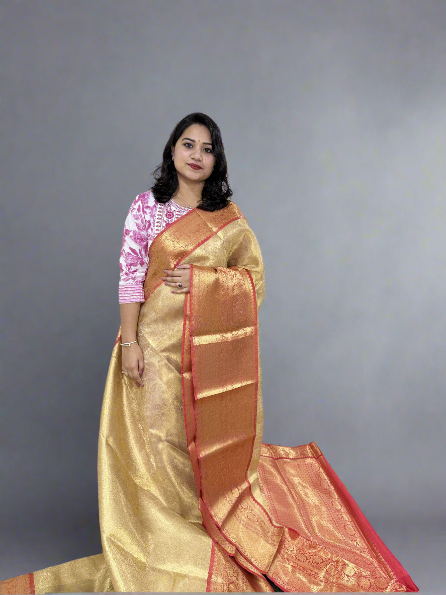 Banarasi Zari Tanchui Kanchipuram Soft Silk Saree