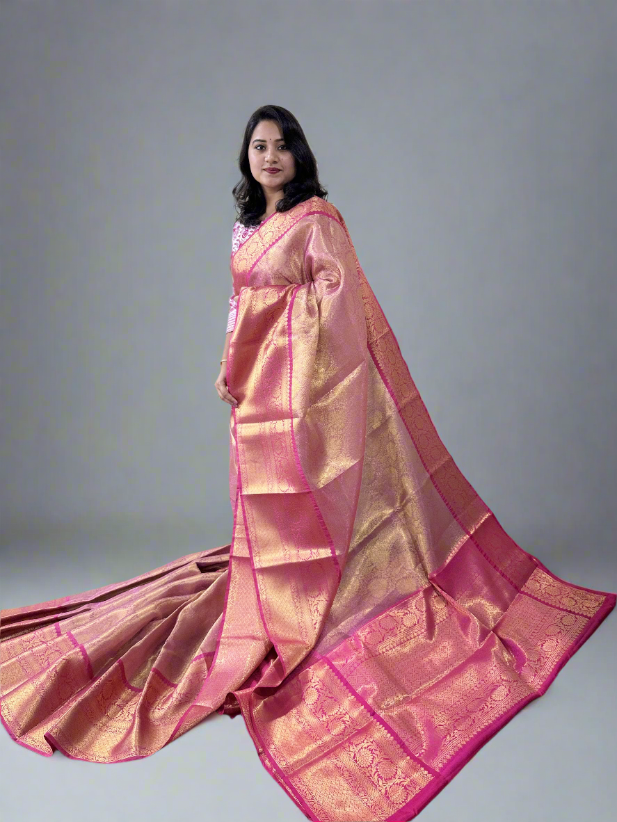 Banarasi Zari Tanchui Kanchipuram Soft Silk Saree