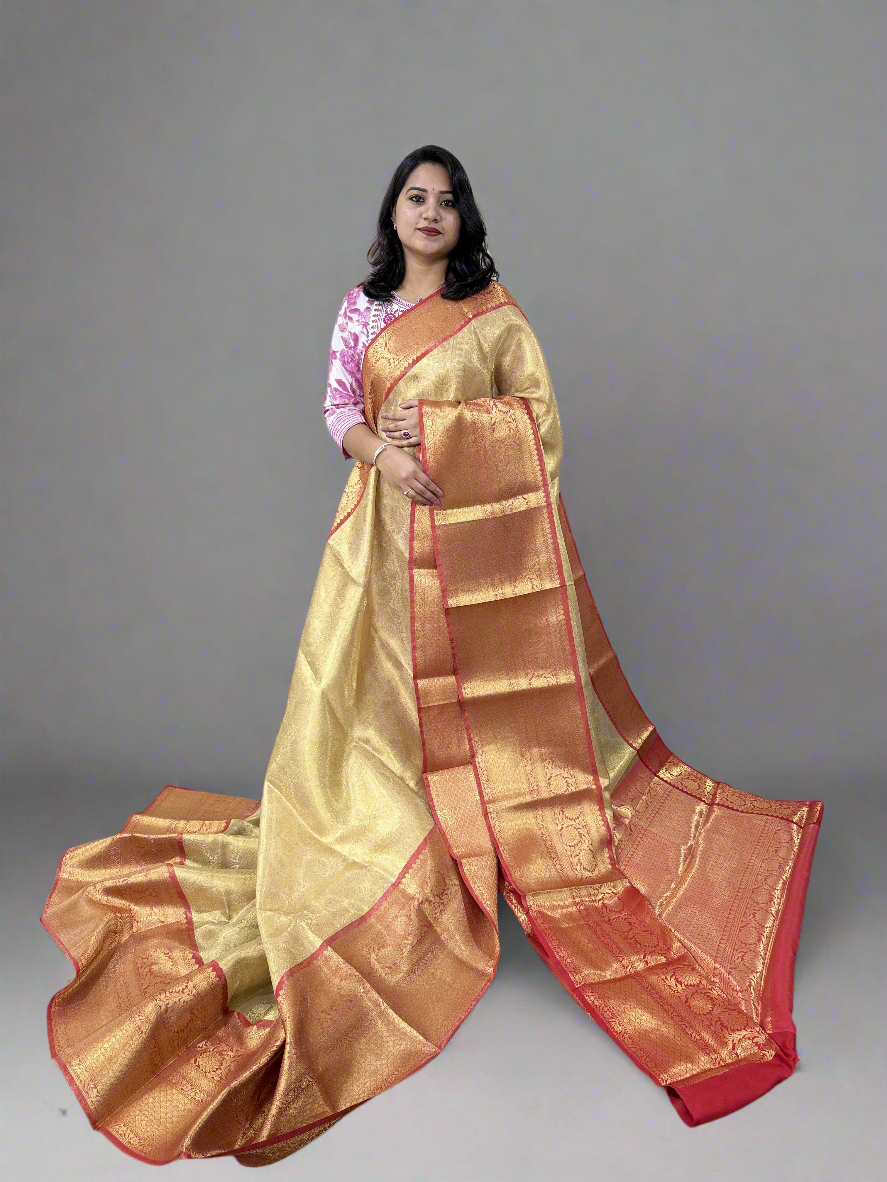 Banarasi Zari Tanchui Kanchipuram Soft Silk Saree