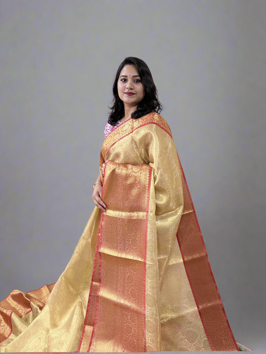 Banarasi Zari Tanchui Kanchipuram Soft Silk Saree