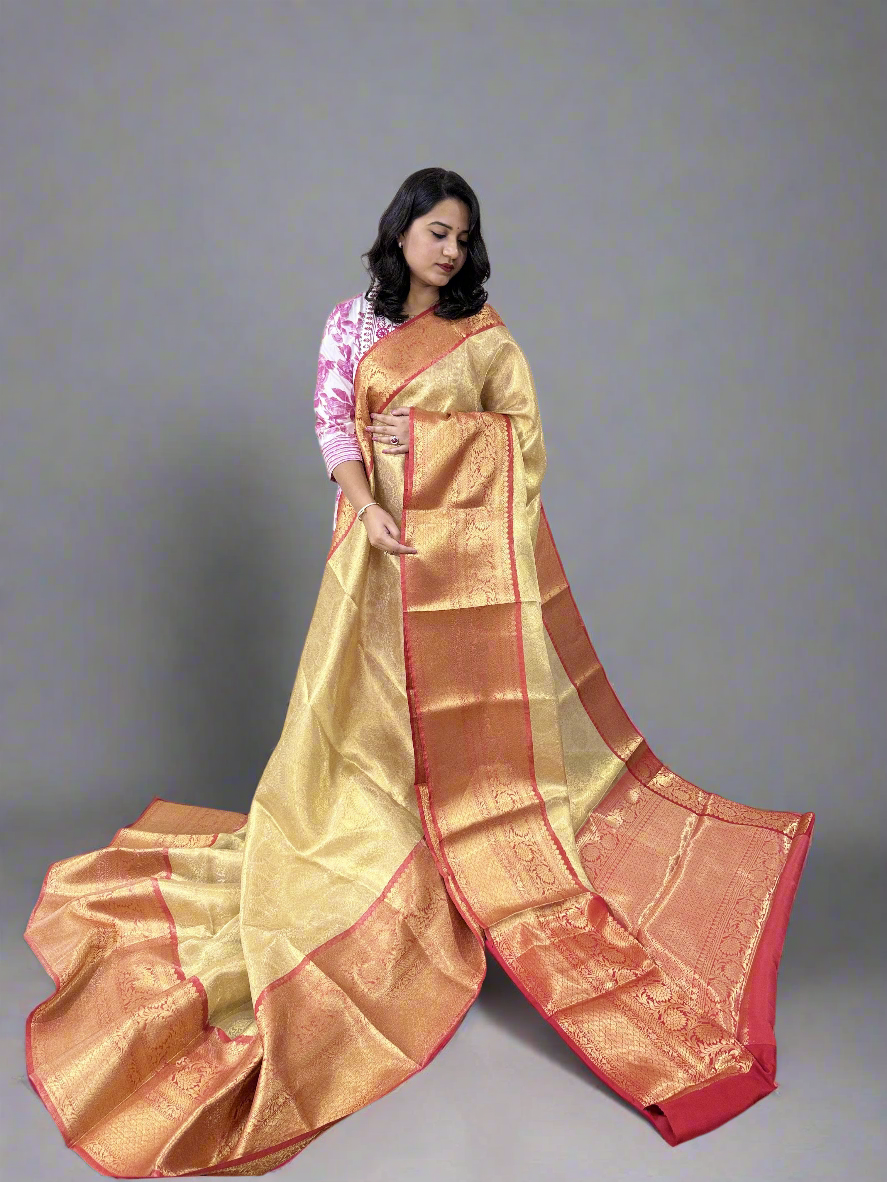 Banarasi Zari Tanchui Kanchipuram Soft Silk Saree
