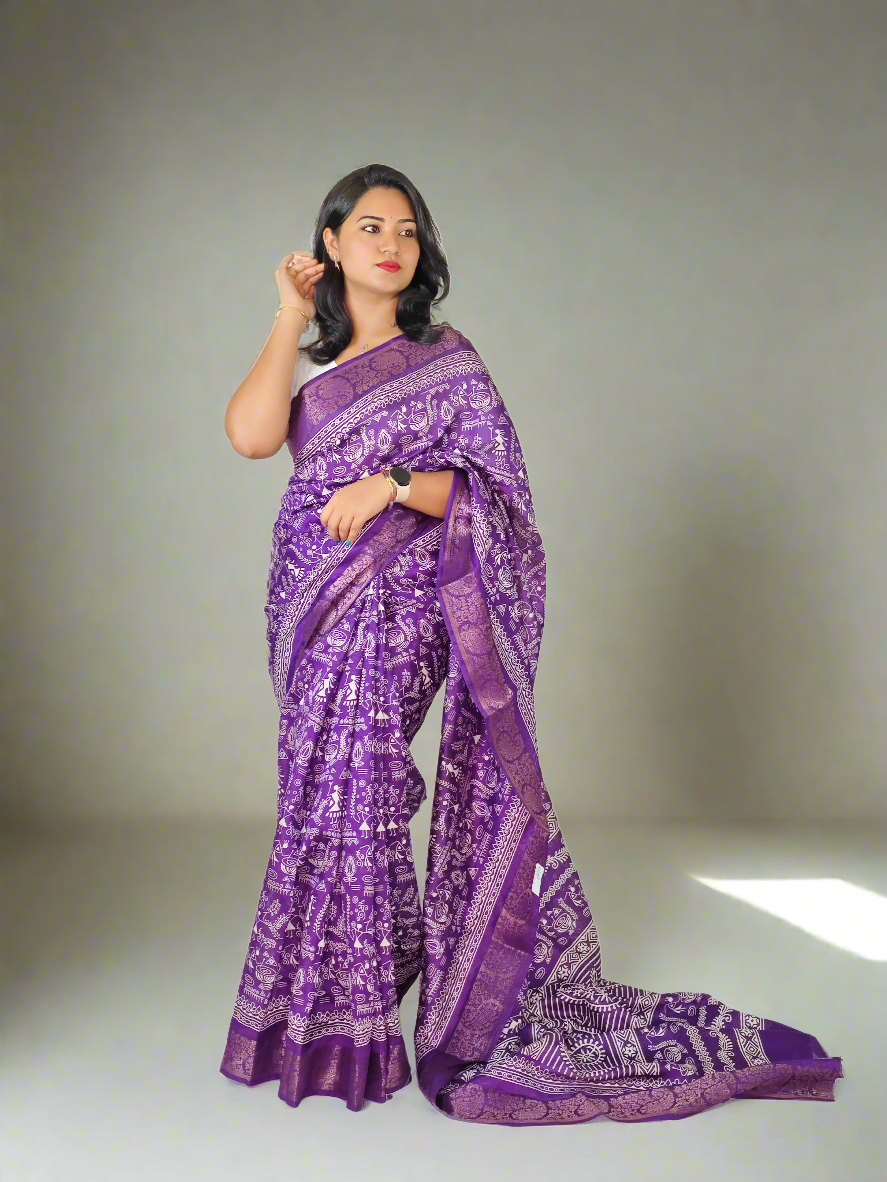 Soft Tussar Slub with Digital Print