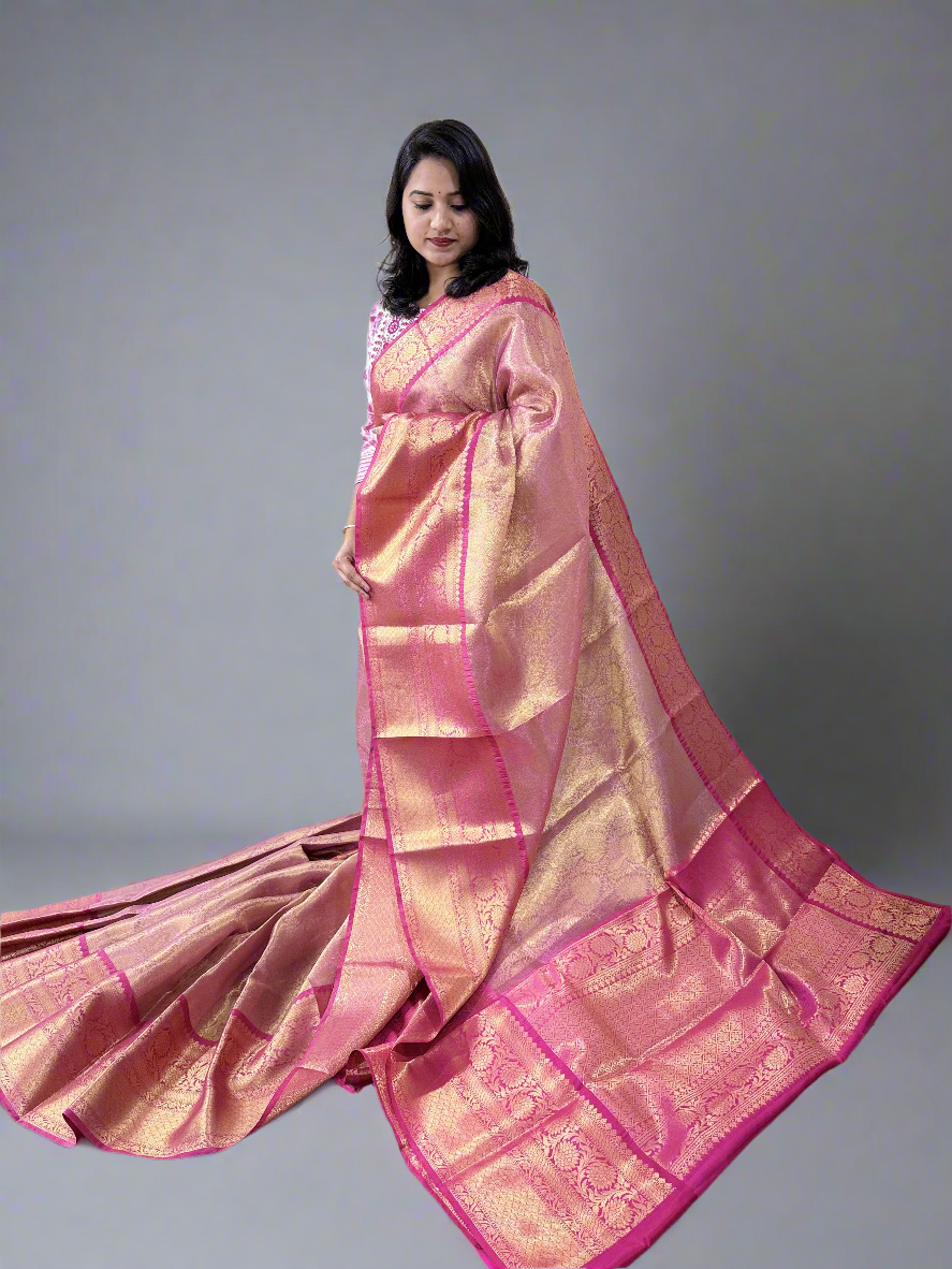 Banarasi Zari Tanchui Kanchipuram Soft Silk Saree