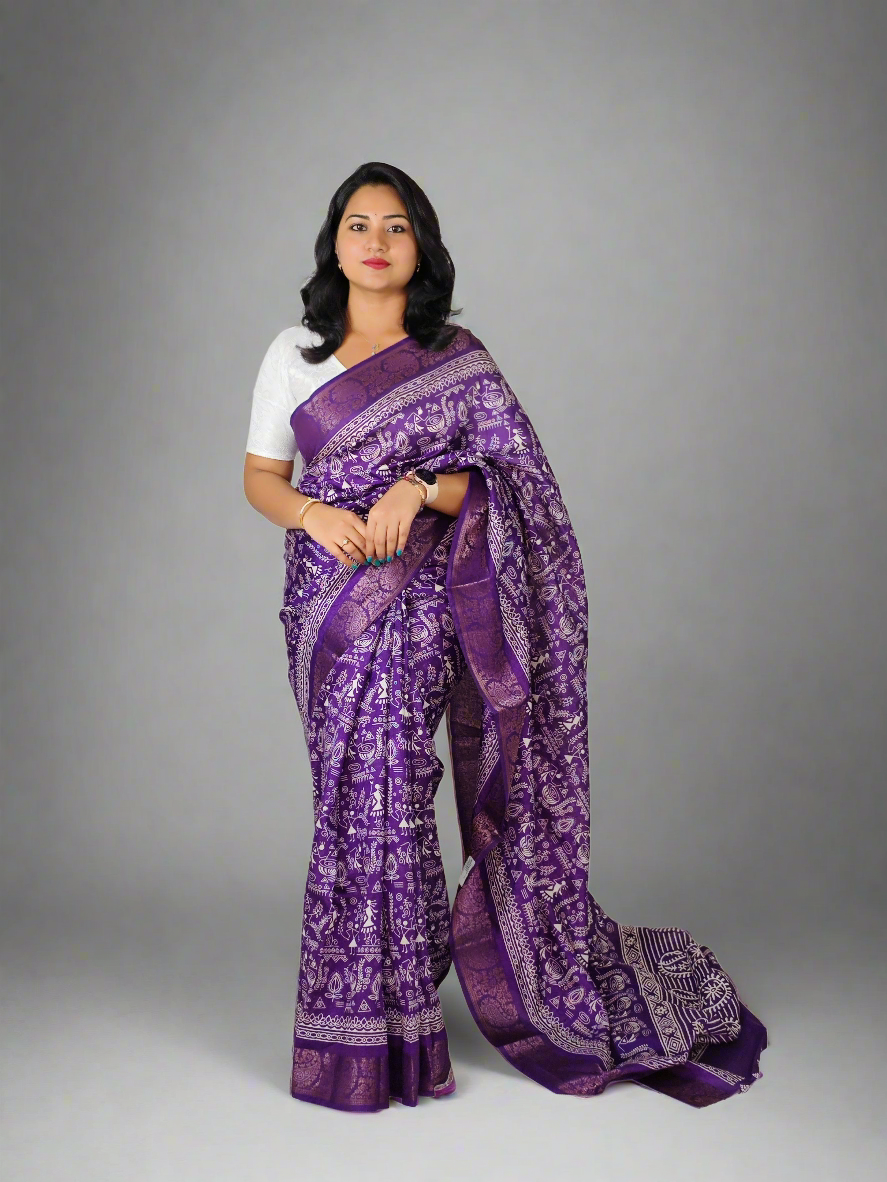 Soft Tussar Slub with Digital Print