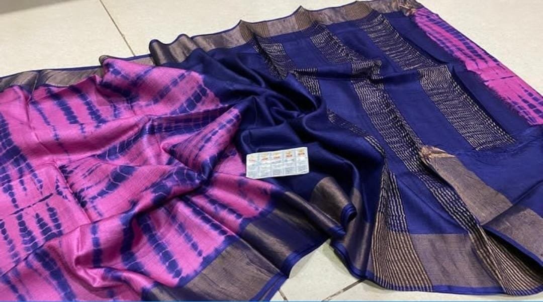 Exclusive Shibori Katan Silk Saree - Mani's Fashions