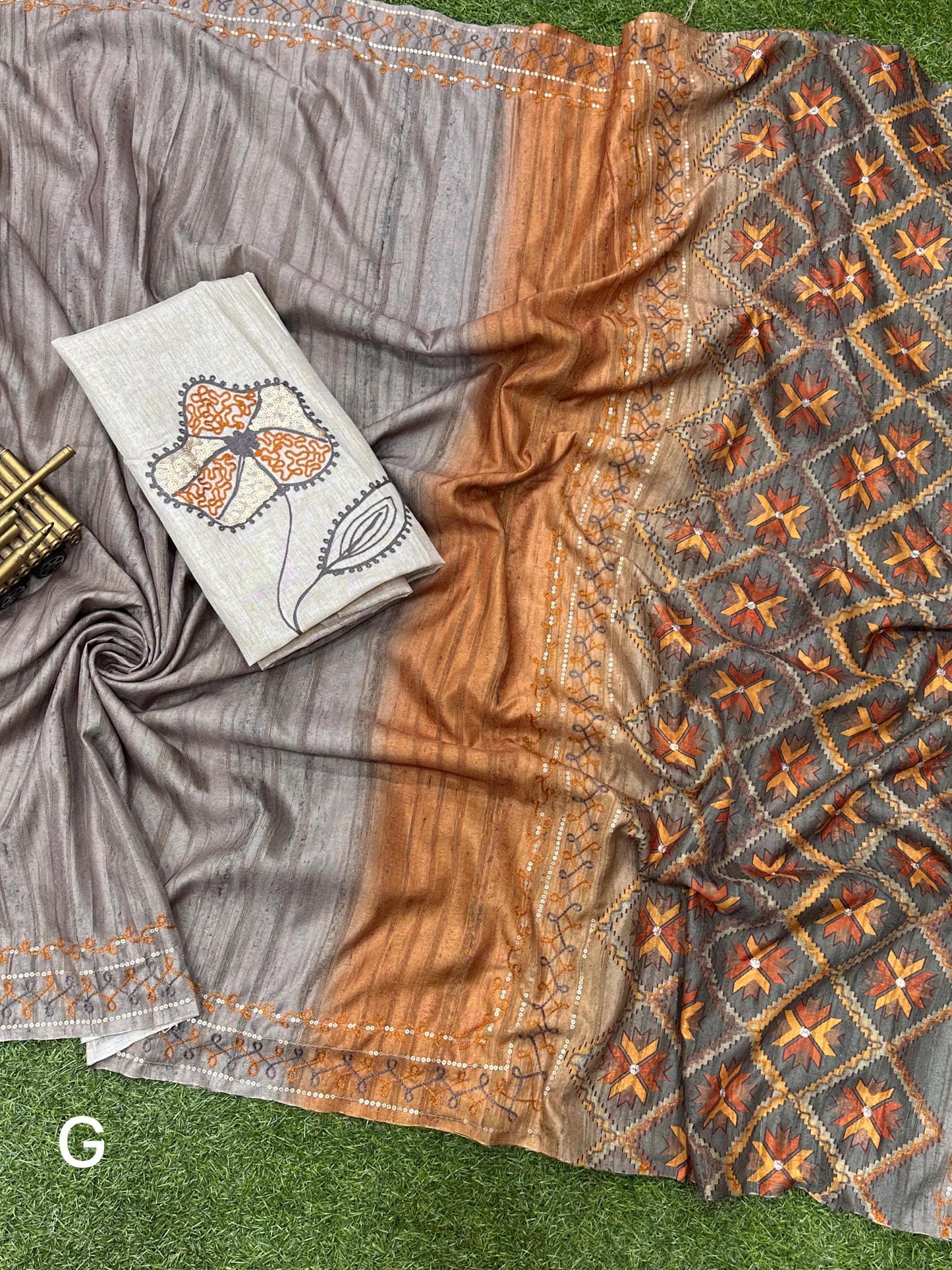 Air Silk Saree Ajark Print