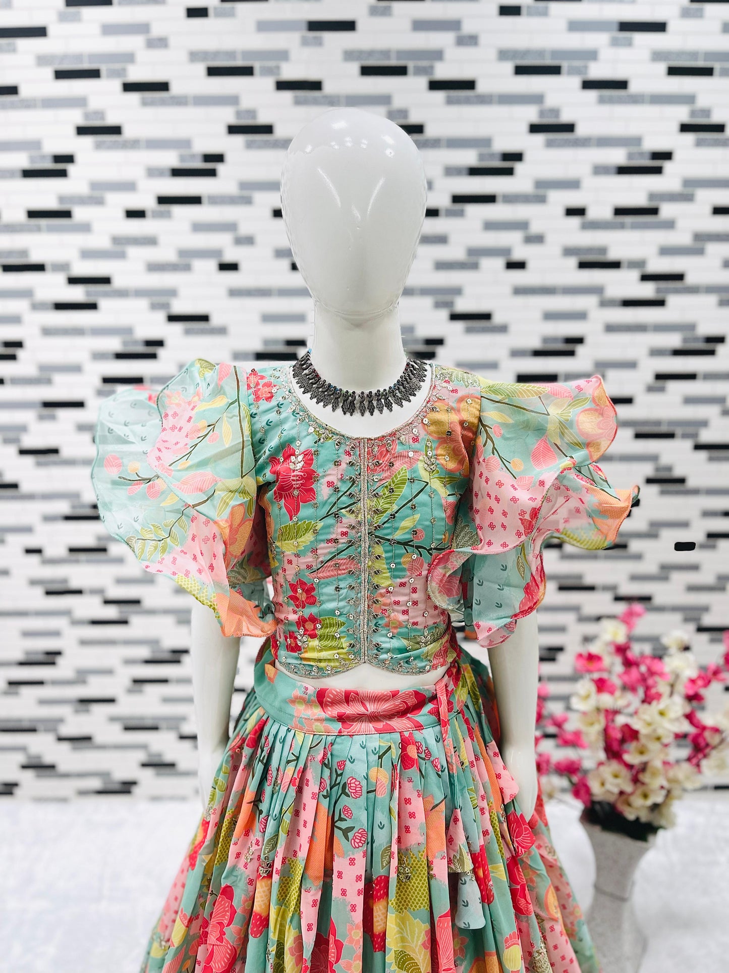 Kids Georgette Lehenga Choli Birthday Dress