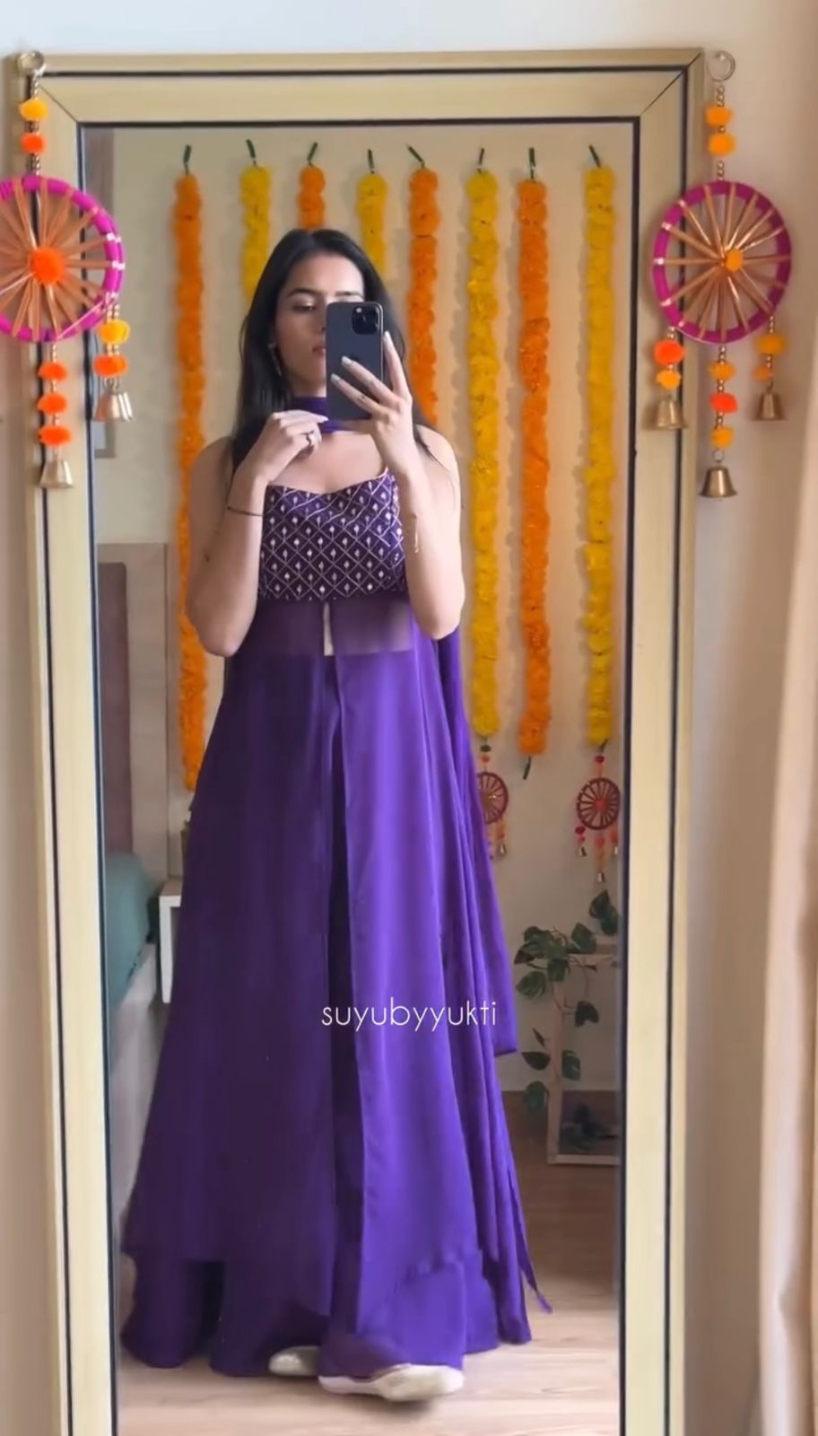 Regal Elegance: Unveiling Our Colour Suit with Sharara and Duppata