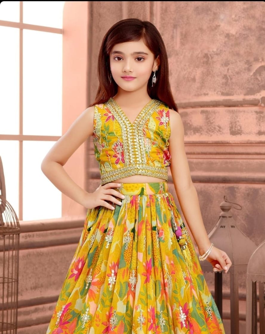 Beautiful Yellow Embroidery Lehenga