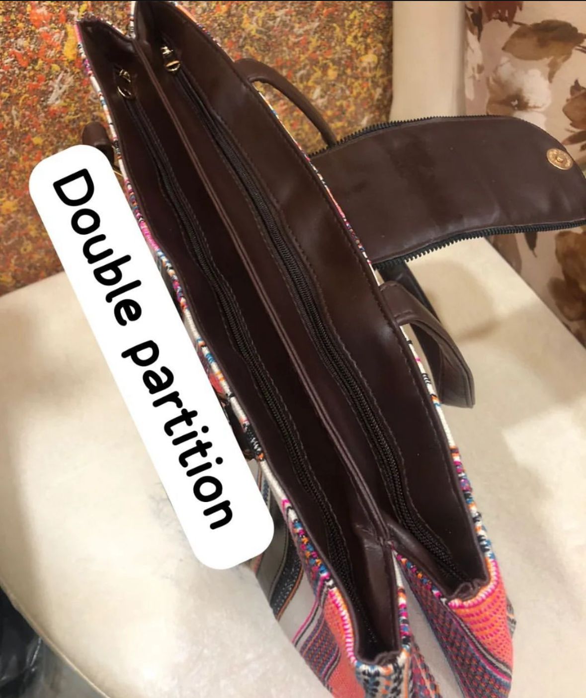 Tote Double Partition Laptop Handbag