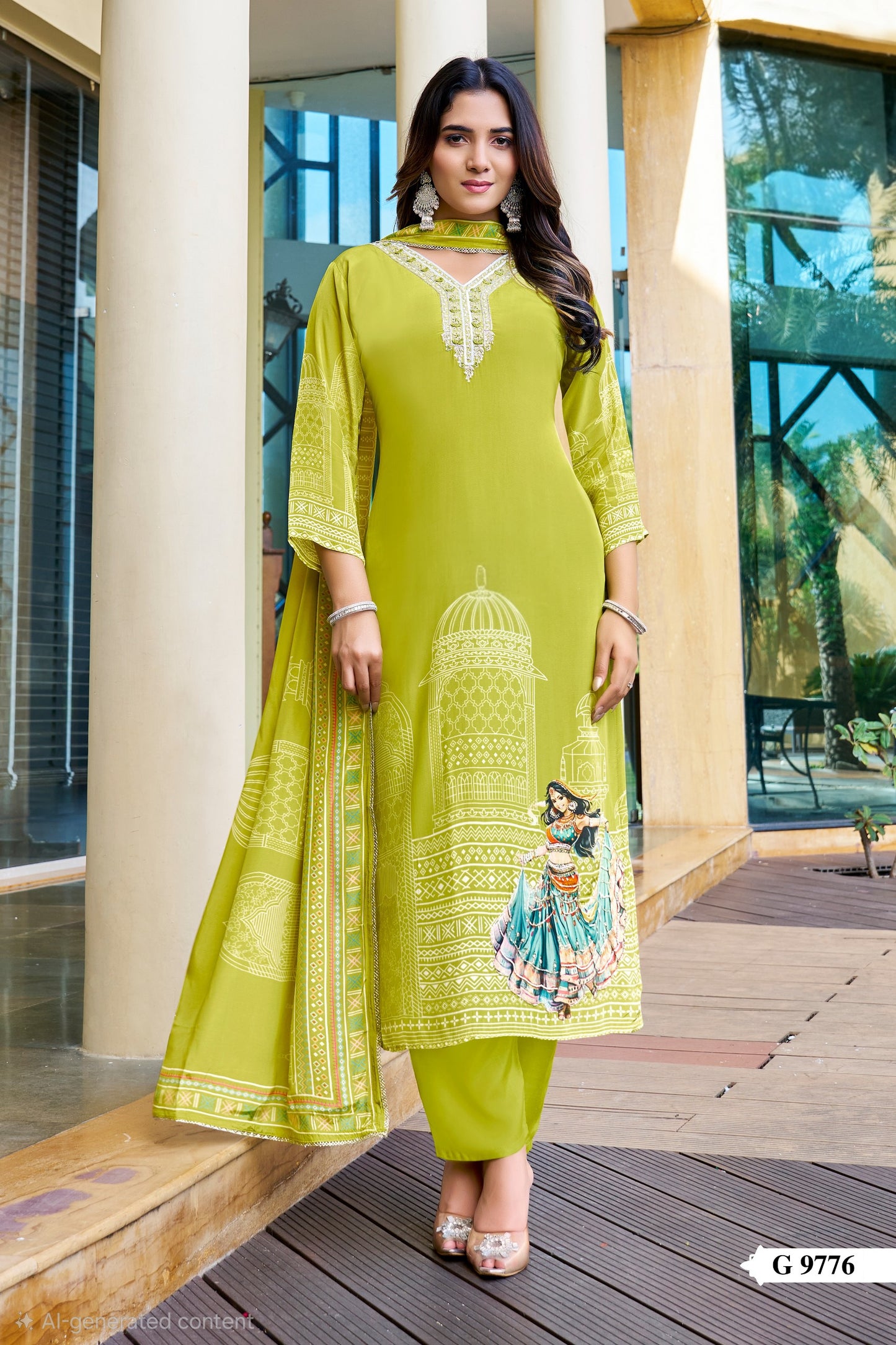 Pure natural crepe kurti pant dupatta set with handwork and cotton lining for women