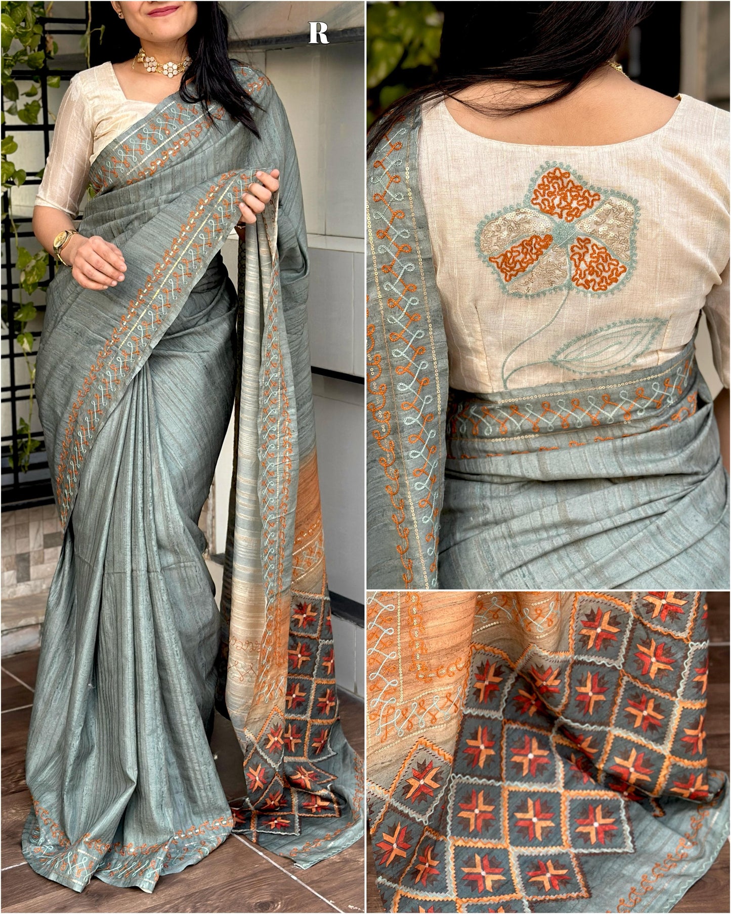 Air Silk Saree Ajark Print