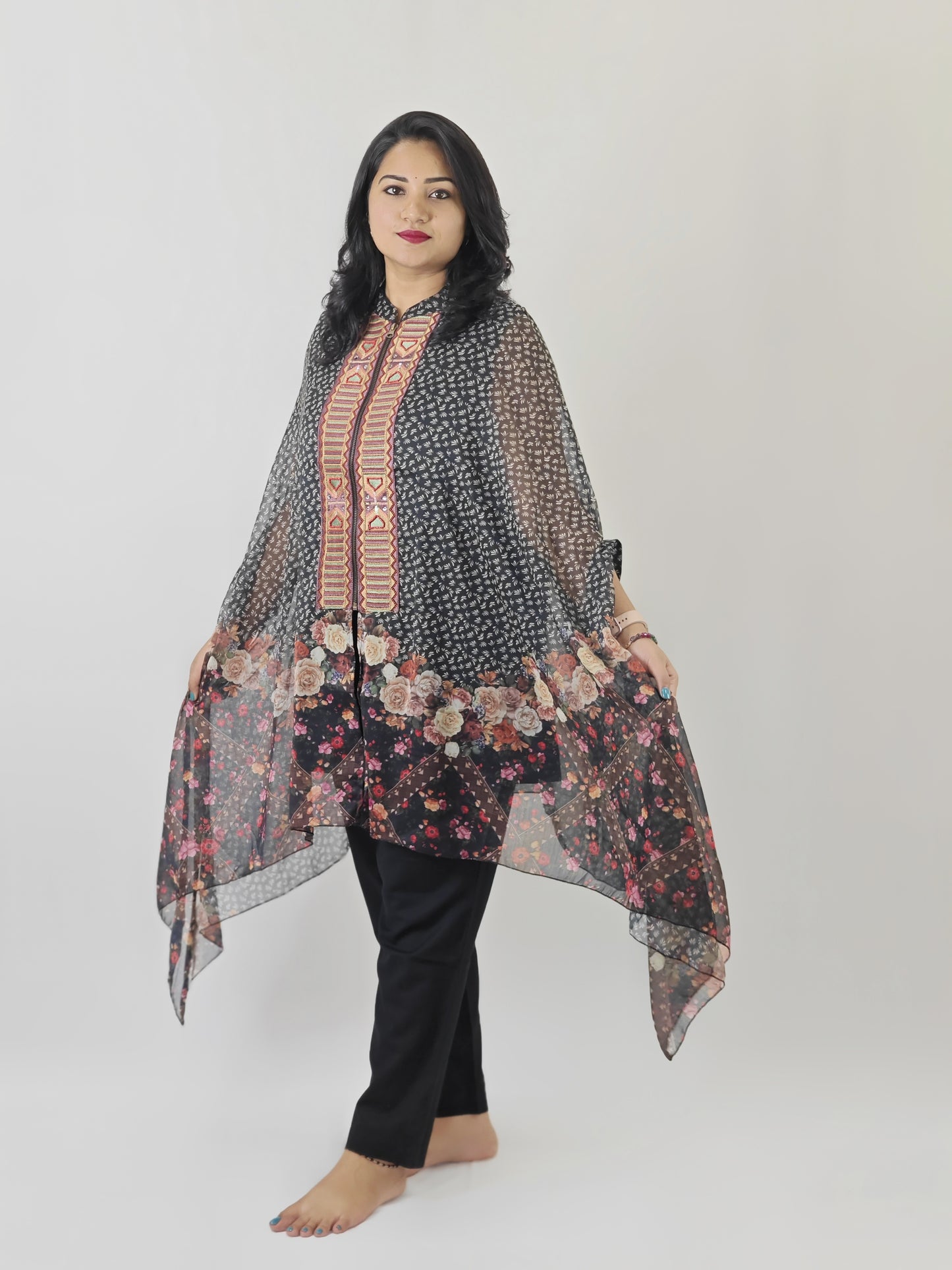 Designer Cape Style Top with Bottom