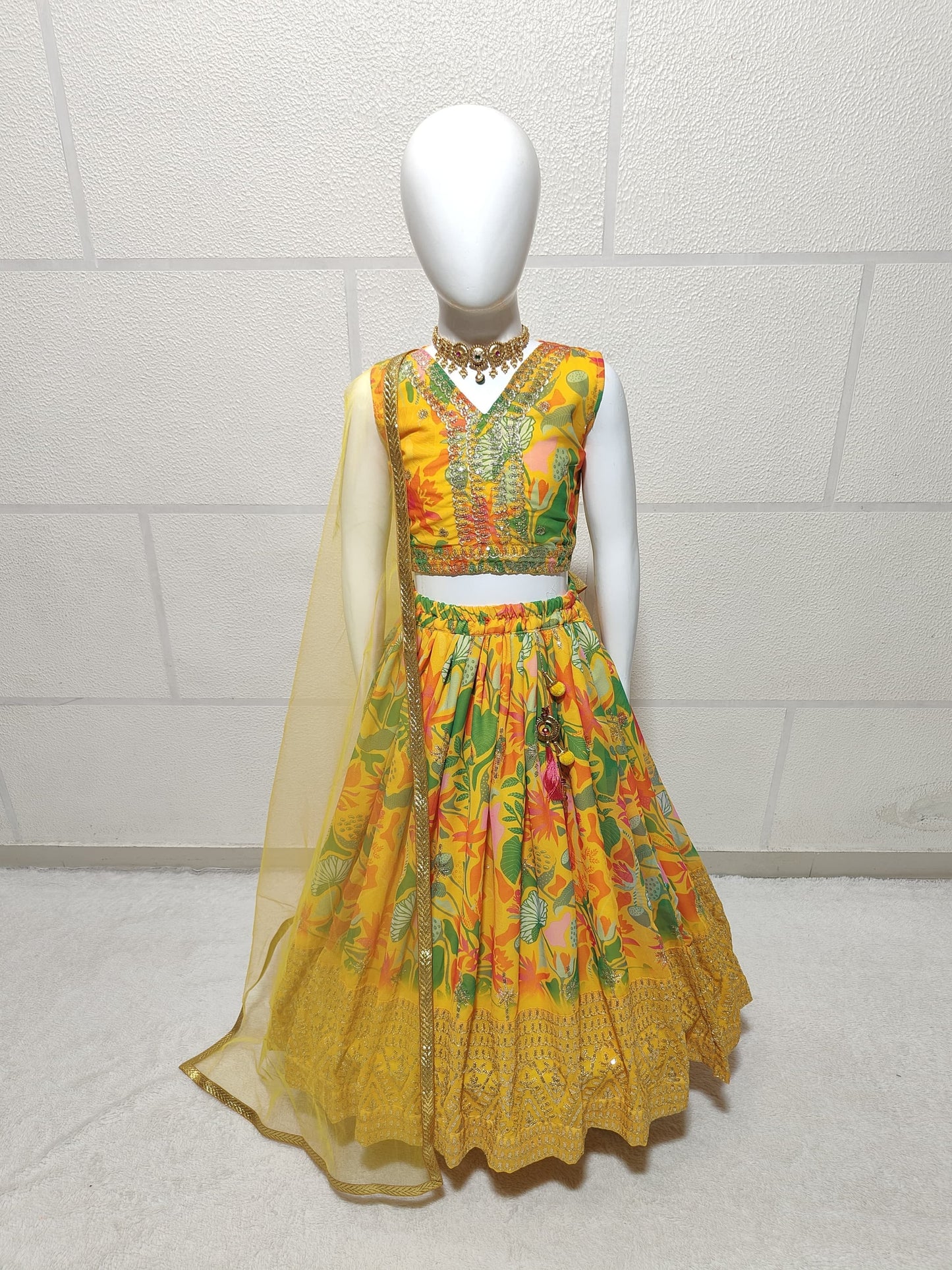 Beautiful Yellow Embroidery Lehenga