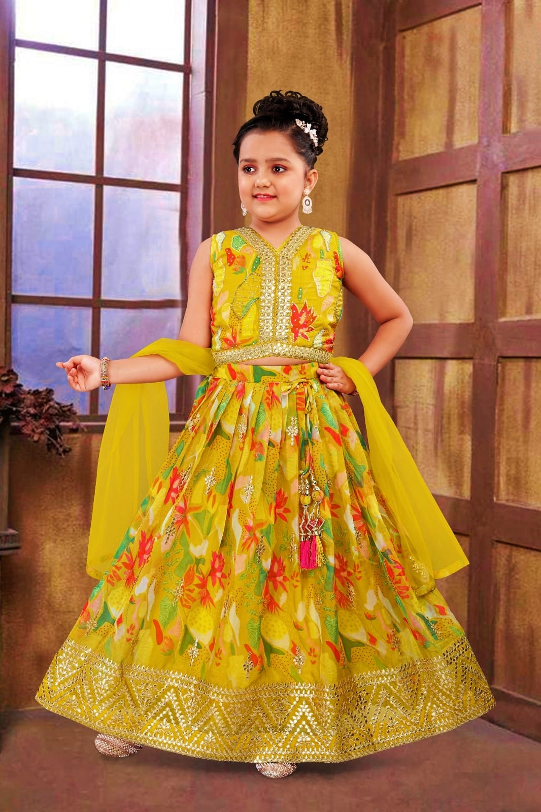 Beautiful Yellow Embroidery Lehenga
