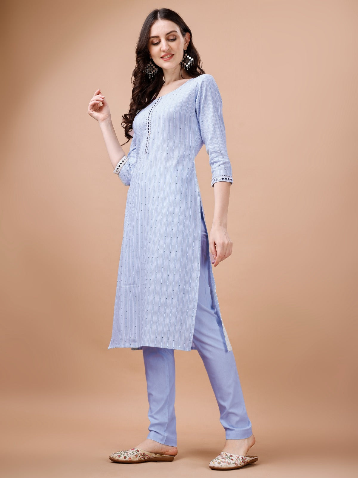 Light Weight Two Piece Casual Set Blue