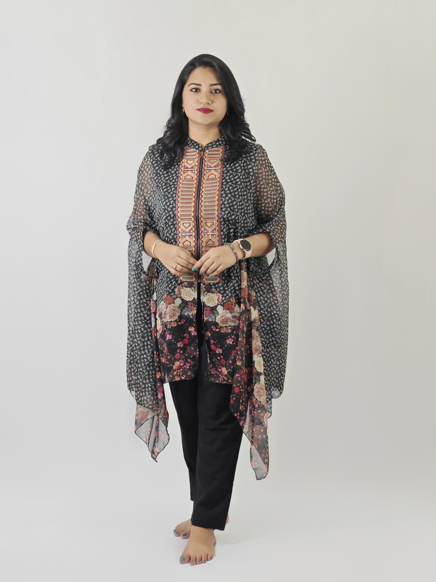 Designer Cape Style Top with Bottom