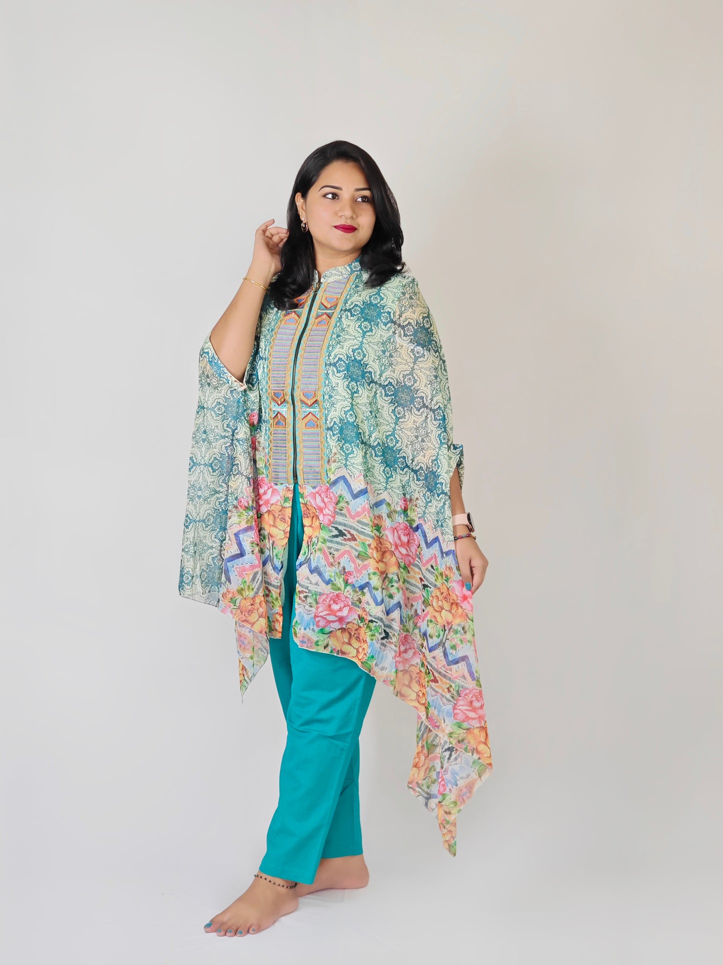 Designer Cape Style Top with Bottom